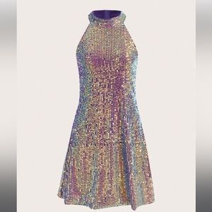 Sequin halter dress, would be perfect for the Era’s!